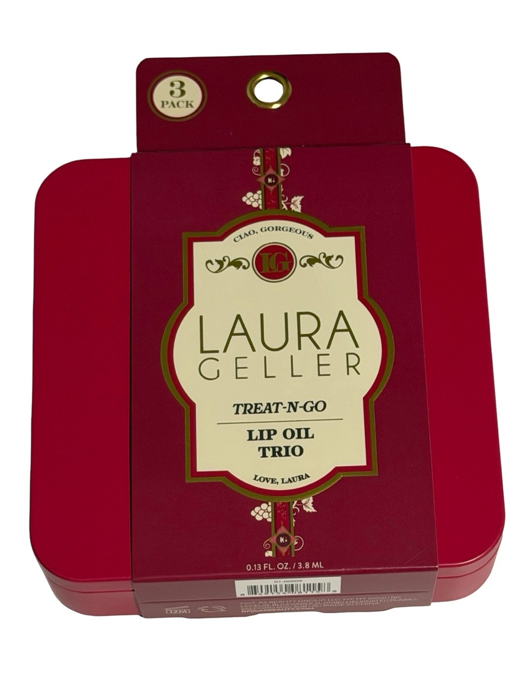 Laura Geller Treat-N-Go Lip Oil Trio Gift Set NIB Pink Gloss Set